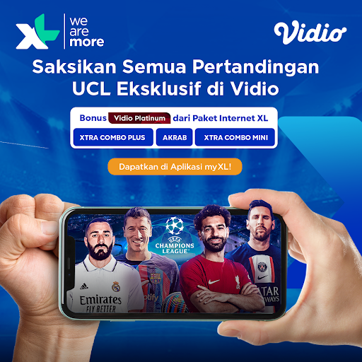 myXL's tweet photo. Jangan lewatkan turnamen paling bergengsi di dunia dan kompetisi antarklub paling bergengsi di sepak bola Eropa.

Dapetin akses Vidio Platinum dengan aktifin Paket Internet di Aplikasi myXL dengan jaringan tercepat XL.

Cek di sini: https://t.co/76GQUKC8sj

#WeAreMore https://t.co/GLmEilYAKq