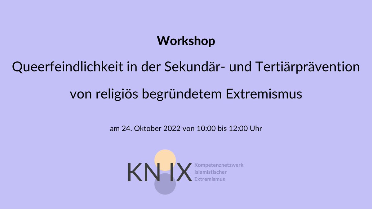 Endlich wieder analog: Der #KNIX-Workshop zum Thema „Distanzierungsarbeit im Kontext Queerfeindlichkeit“ findet live und in Farbe bei uns in Alt-Reinickendorf statt. Infos und Anmeldung hier: kn-ix.de/queerfeindlich…