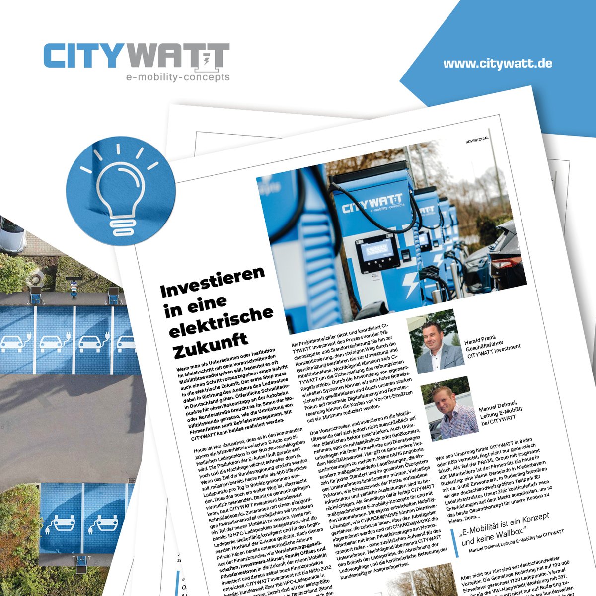 citywatt's tweet photo. "Heute #investieren in das #Laden von Morgen" - Das war Thema unseres Artikels, der im "Business Mobility &amp; Green Logistics" Magazin in DIE #WELT erschienen ist.  
Mehr Infos unter: https://t.co/cOEiOjChRB

#citywatt #emobility #elektromobilität #ladepark #investieren #hpc #laden https://t.co/zlVreH5v0f