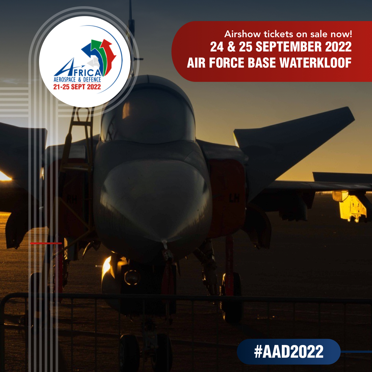 Have you purchased your tickets yet? After a 4 year hiatus, #AAD2022 promises to be one of the most exhilarating #airshow events yet!

Tickets are on sale through Computicket. Get yours here: bit.ly/3wsikbj

See you at Air Force Base Waterkloof on 24 + 25 September!