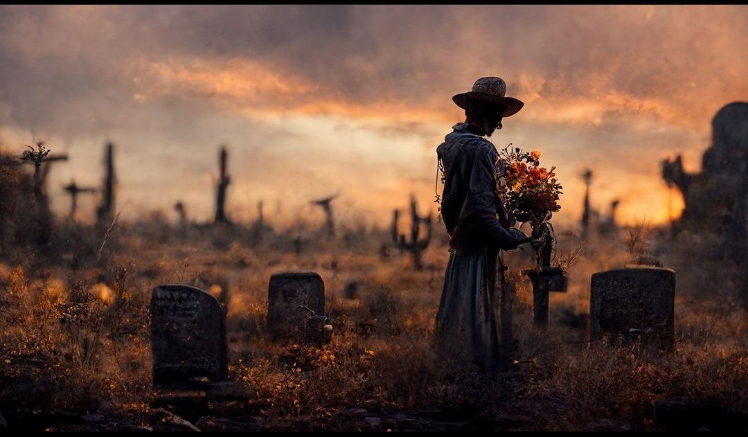 aranarruti's tweet photo. Tough guy at the graveyard
#ia #digitalart #graveyard #bouquet #cowboy #sunset #midjourney https://t.co/TE2GHxnitp