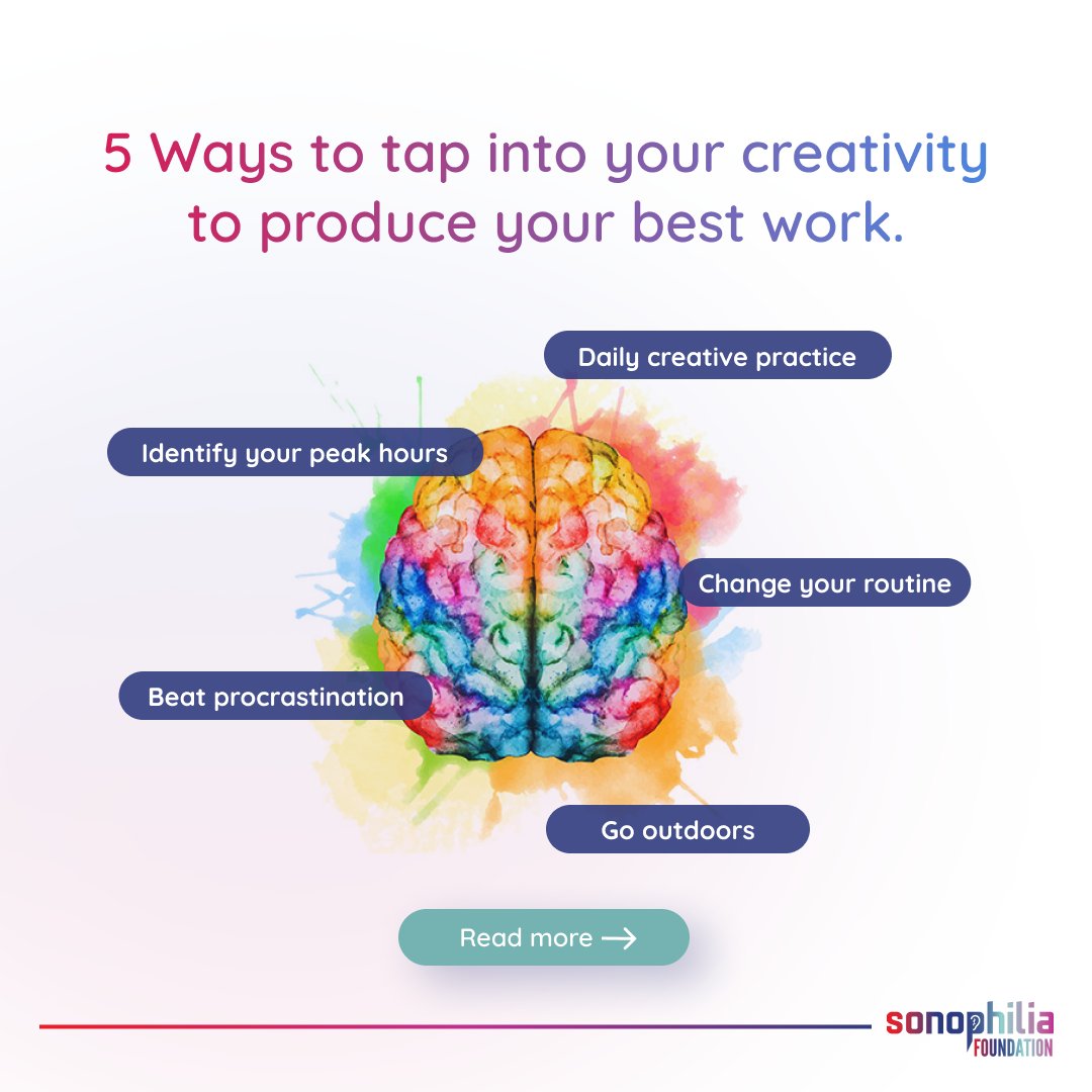TheSonophilian's tweet photo. Creativity is a skill that can be learned and honed. 

There are many ways to tap into your creativity. We’ve listed some that can help you find your creative spark and unleash your potential. 

#sonophilia #sonophiliafoundation #creativity #productivity #creativeskill https://t.co/F9XMTKTDJp