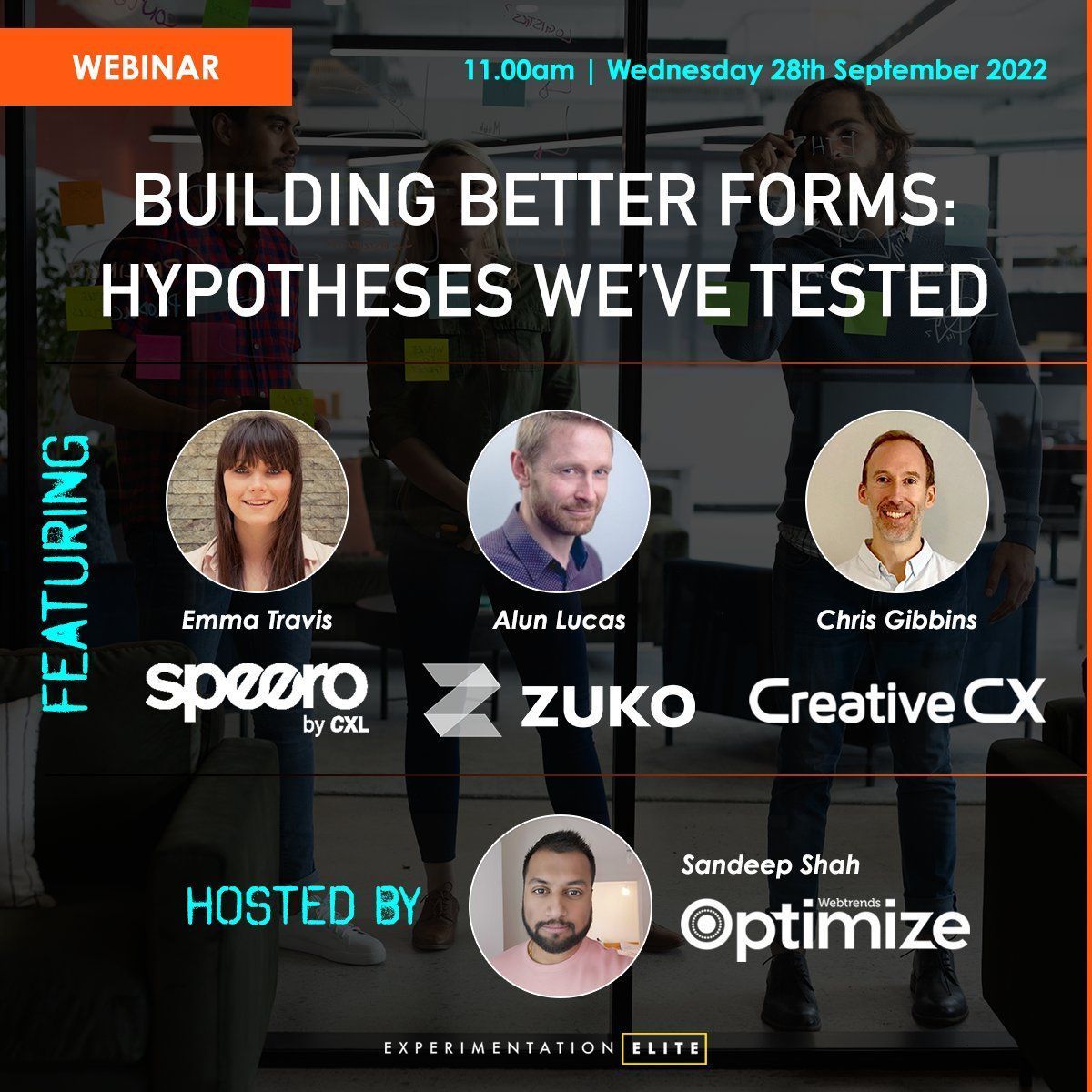 Next Wednesday, our Chief Experience Officer, <a href="/cjgibbins/">Chris Gibbins</a> will be joining @EXelite22's webinar, hosted by <a href="/WTOptimize/">Webtrends Optimize</a>/<a href="/sandeep_wto/">Sandeep Shah</a> on the topic of forms. One of the trickiest parts of a website/app to improve on!

Register here: teams.microsoft.com/registration/p…