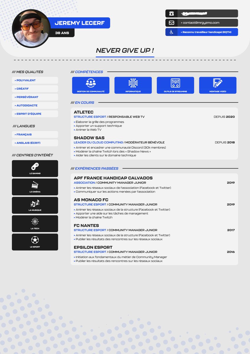 🚨 Je suis conscient que ce n'est pas le réseau adapté pour cela mais sait-on jamais... 🙂

Merci par avance pour votre soutien, votre aide et/ou vos partages 🙏❤

#CV #emploi #inclusion