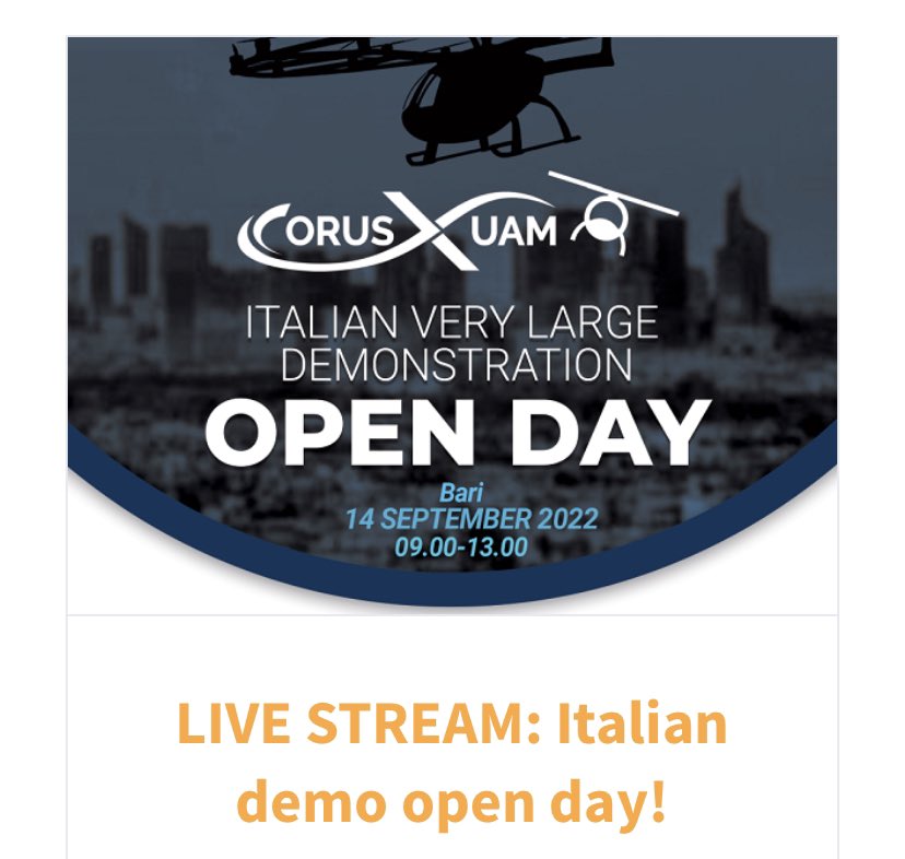 CORUS five (@corus_project) on Twitter photo Folks we are on air with our CORUS-XUAM WP8 Italian #VeryLargeDemonstration Open Day hosted by <a href="/DTA_Aerospace/">DTA</a> and <a href="/PolibaOfficial/">Politecnico di Bari</a> and you could join us in live streaming here: m.youtube.com/watch?v=OvqpFA… - <a href="/SESAR_JU/">SESAR JU🇪🇺✈️</a> <a href="/ENAVSpA/">ENAV</a> <a href="/eurocontrol/">EUROCONTROL</a> Folks we are on air with our CORUS-XUAM WP8 Italian #VeryLargeDemonstration Open Day hosted by <a href="/DTA_Aerospace/">DTA</a> and <a href="/PolibaOfficial/">Politecnico di Bari</a> and you could join us in live streaming here: m.youtube.com/watch?v=OvqpFA… - <a href="/SESAR_JU/">SESAR JU🇪🇺✈️</a> <a href="/ENAVSpA/">ENAV</a> <a href="/eurocontrol/">EUROCONTROL</a>