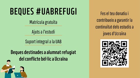 PolitiquesUAB's tweet photo. 📌Les ajudes #UABRefugi contribueixen a garantir la continuïtat dels estudis de joves refugiats d'Ucraïna 

💪Des de la facultat us animem a fer un donatiu per col·laborar-hi https://t.co/XfhhLefyqz