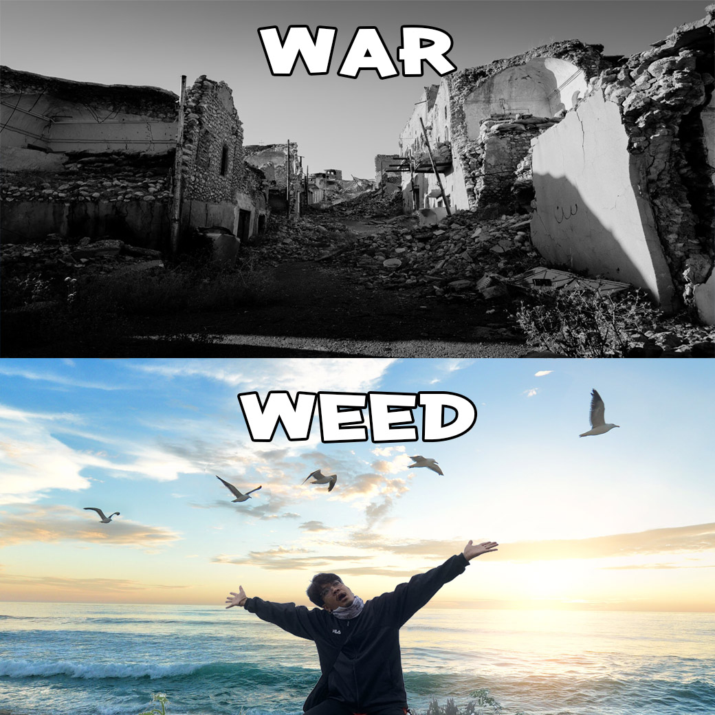wodoorwsOG's tweet photo. WAR &amp; WEED 😇🤣#WeedLovers #weedlife #WeedGenToonz  #WAR #Memes #MemekSempit #fun #่joke #ตลก #มีมตลก #มีม #มุขเสี่ยว #มุขเด็กวิทย์ #สนใจเข้ากลุ่มหน��ง #ข่าวใส่ไข่ #ข่าวช่อง3 #ข่าววันนี้ #ข่าวบันเทิง #ข่าวอาชญากรรม #ข่าวออนไลน์ช่อง8 #กัญชาเชียงใหม่ #กัญชาog https://t.co/4VnjMOXbyf