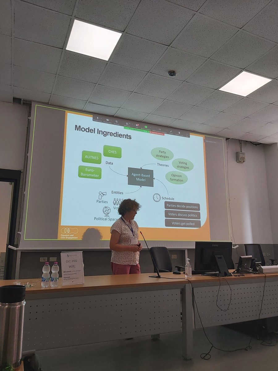 ChuecaCristina's tweet image. Next - Paper on the importance of dynamic networks for voting behaviours by Ruth Meyers &amp;amp; @BruceEdmonds Agents have different strategies for choosing who to vote for &amp;amp; depending on the initial social network overall voter satisfaction changes #SocialSimulationConference #SSC2022