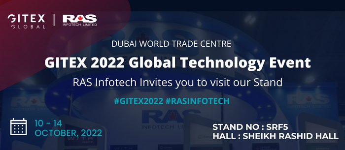 RasInfotechDxb's tweet photo. It is our great pleasure to announce that #RASINFOTECH is participating in the #gitexglobal Technology Event on 10-14 October 2022 at the Dubai World Trade Centre.

Join us @, Sheikh Rashid hall,
Stand: SRF5

More Info Visit
https://t.co/dgjY6GIunA

#gitex2022 #gitextechnology https://t.co/SmP2yNlduf