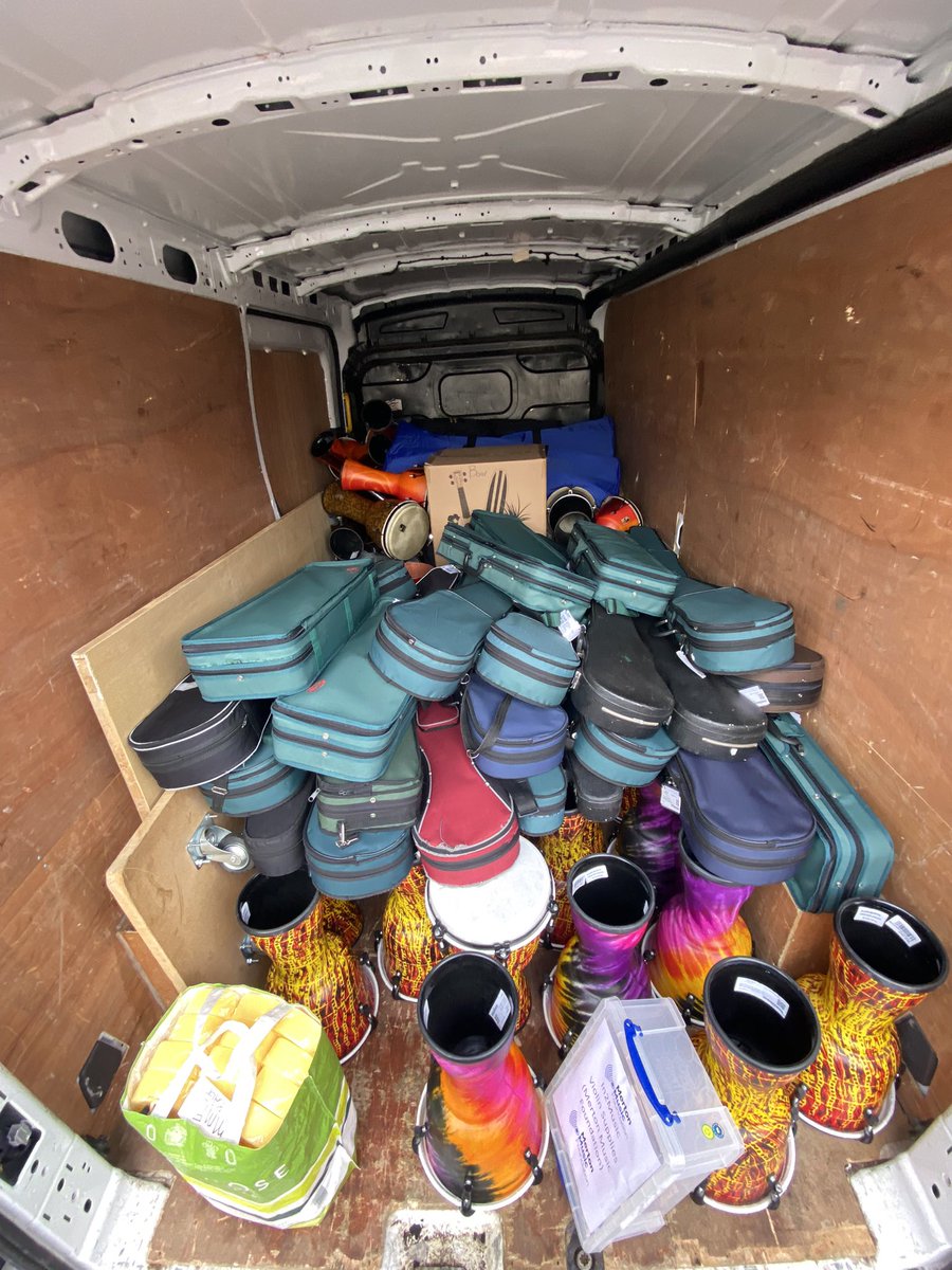 mertonmusic's tweet photo. We love this time of year (even if it is busy! 😅). The MMF delivery van is stocked and ready to go - we have a lot of #Merton schools to visit today, so we better get #MovingMusicForward (literally! 🤣) #In2Music https://t.co/Xqzl9ZdLkf