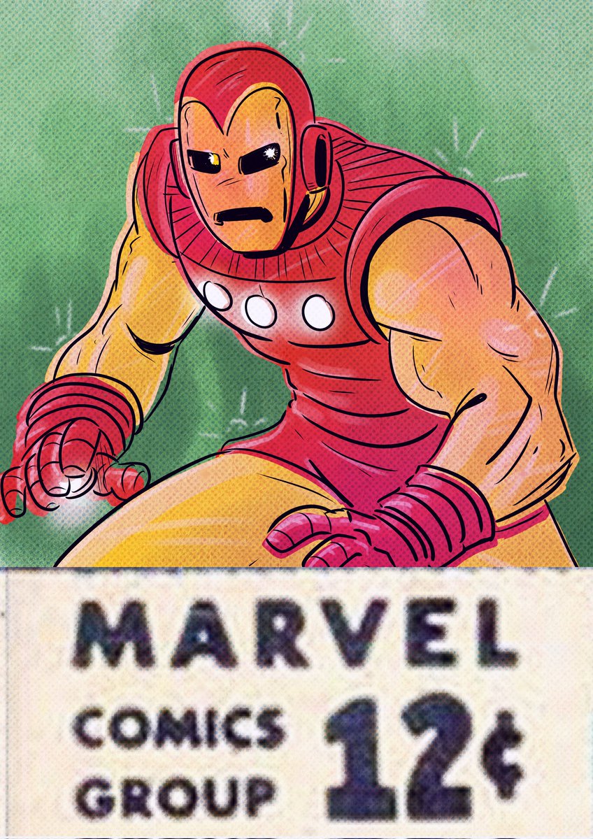 A quick #silverage #iron-man for the #everbrawl over on #penciljack messed around with #tones and off setting the colours on this! #irishartist #marvel #tonystark