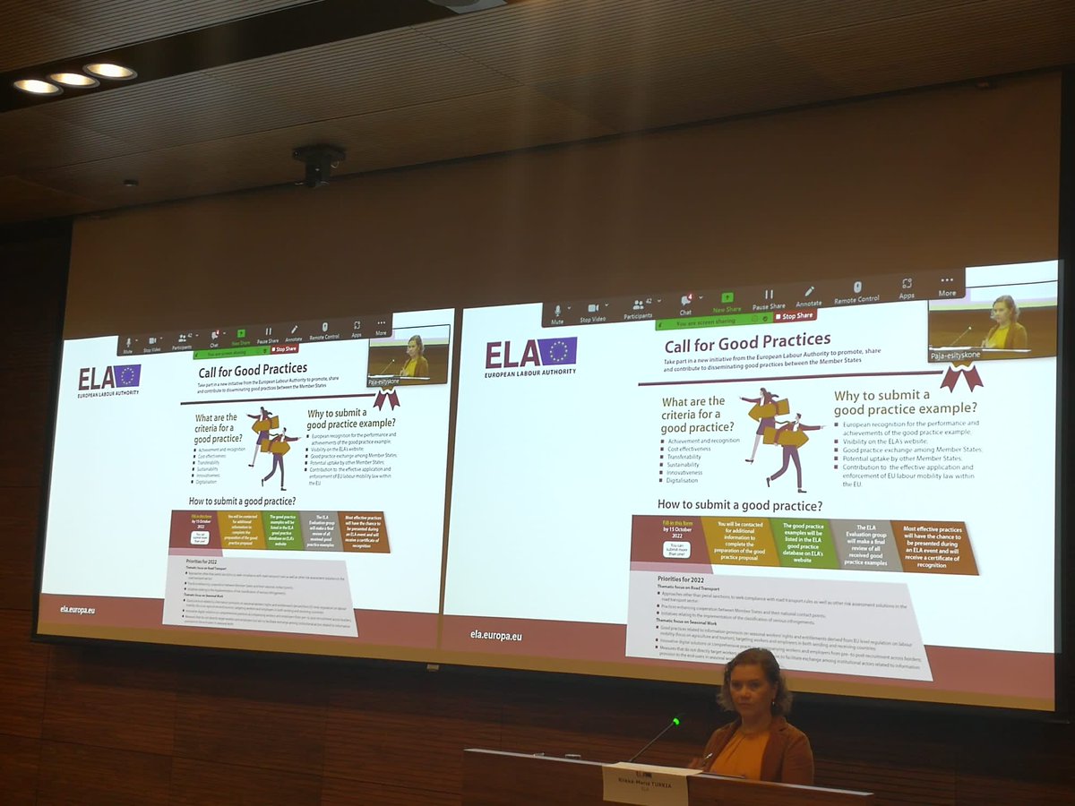 EU_ELA's tweet photo. 📢Happening today: #EULabourAuthority at the event “Cross-sectoral cooperation in enforcement of labour mobility rules”, in Helsinki, Finland, 🇫🇮.
#Labourmobility #FairLabourMobility #ELARoadTransport #IMIsystem https://t.co/2J6PWDF1Jd