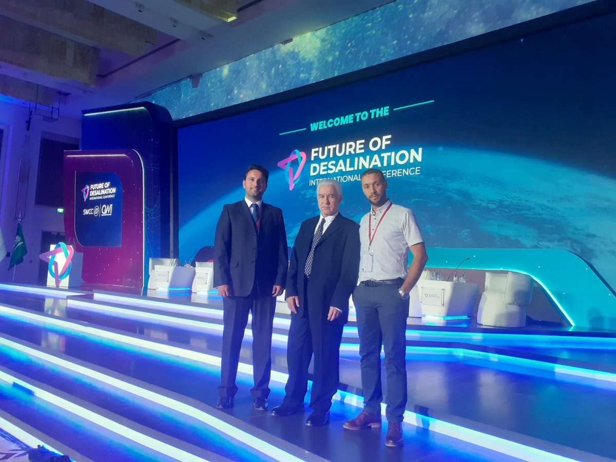 aqualia's tweet photo. Del 11 al 13 de septiembre, hemos estado en el Congreso "The future of desalination" de #Riad, hablando sobre el futuro de una #desalación sostenible medioambiental y financieramente, llamada a ser una de las piezas clave para garantizar la seguridad hídrica del #planeta
#FDIConf https://t.co/TaHTekbgVJ