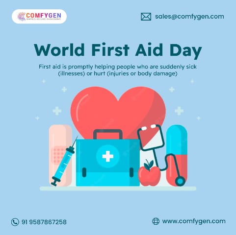 Comfygen_Tech's tweet photo. First aid is all about giving life another chance. Warm wishes on World First Aid Day to everyone.
.
#worldfirstaidday #firstaidday #firstaidday2022 #firstaid #safety #savelife #lifesaver #life #injury #emergancy #safe https://t.co/4OTzFpcarr
