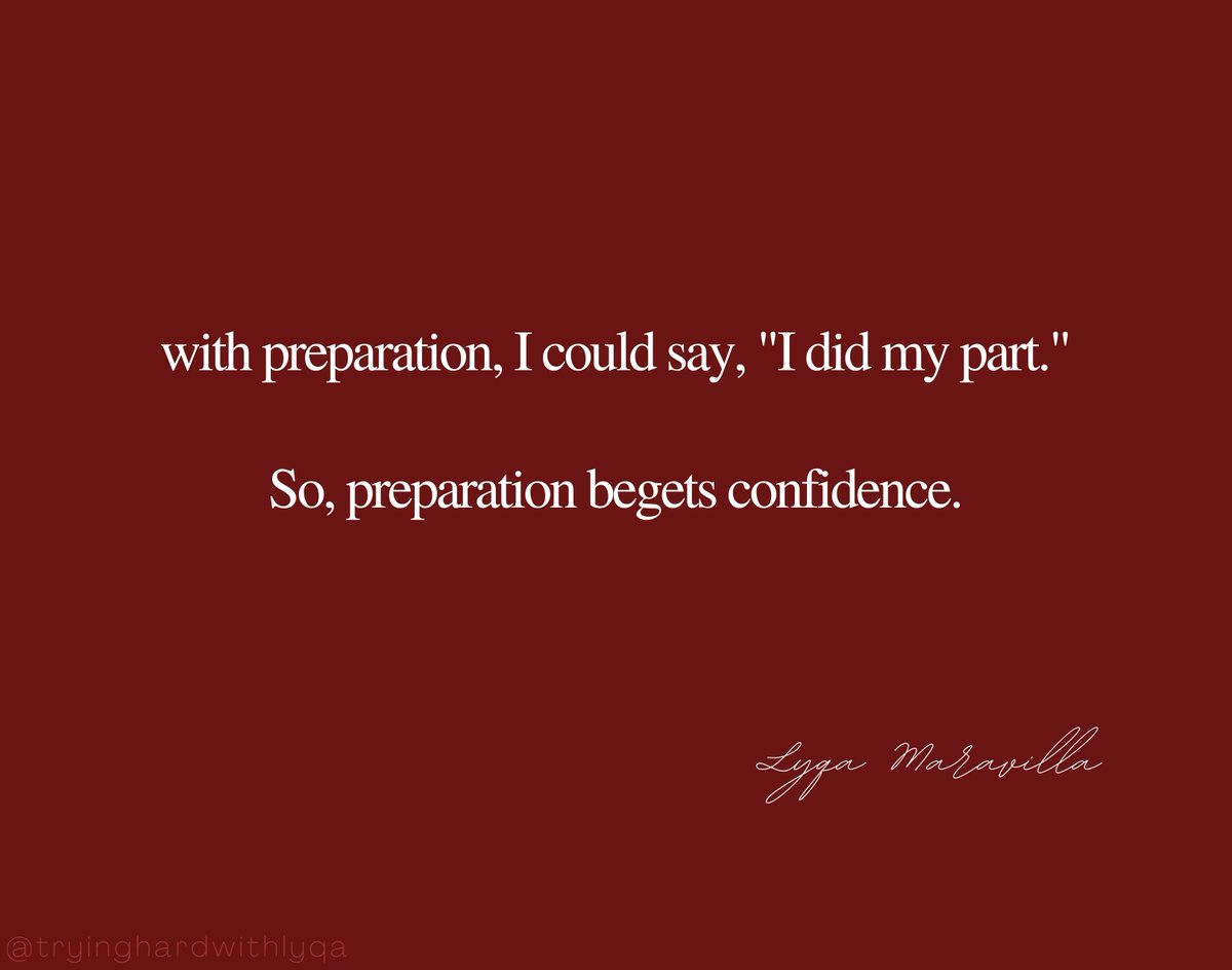 teamlyqa's tweet photo. If you're not confident in delivering a speech, prepare for it.
If you're not confident about how you look, make time to prepare your look.
If you're not confident in showcasing your talent, prepare for it.
There's always a way to be confident.
#TryingHardwithLyqa https://t.co/3BpBOx1yv6