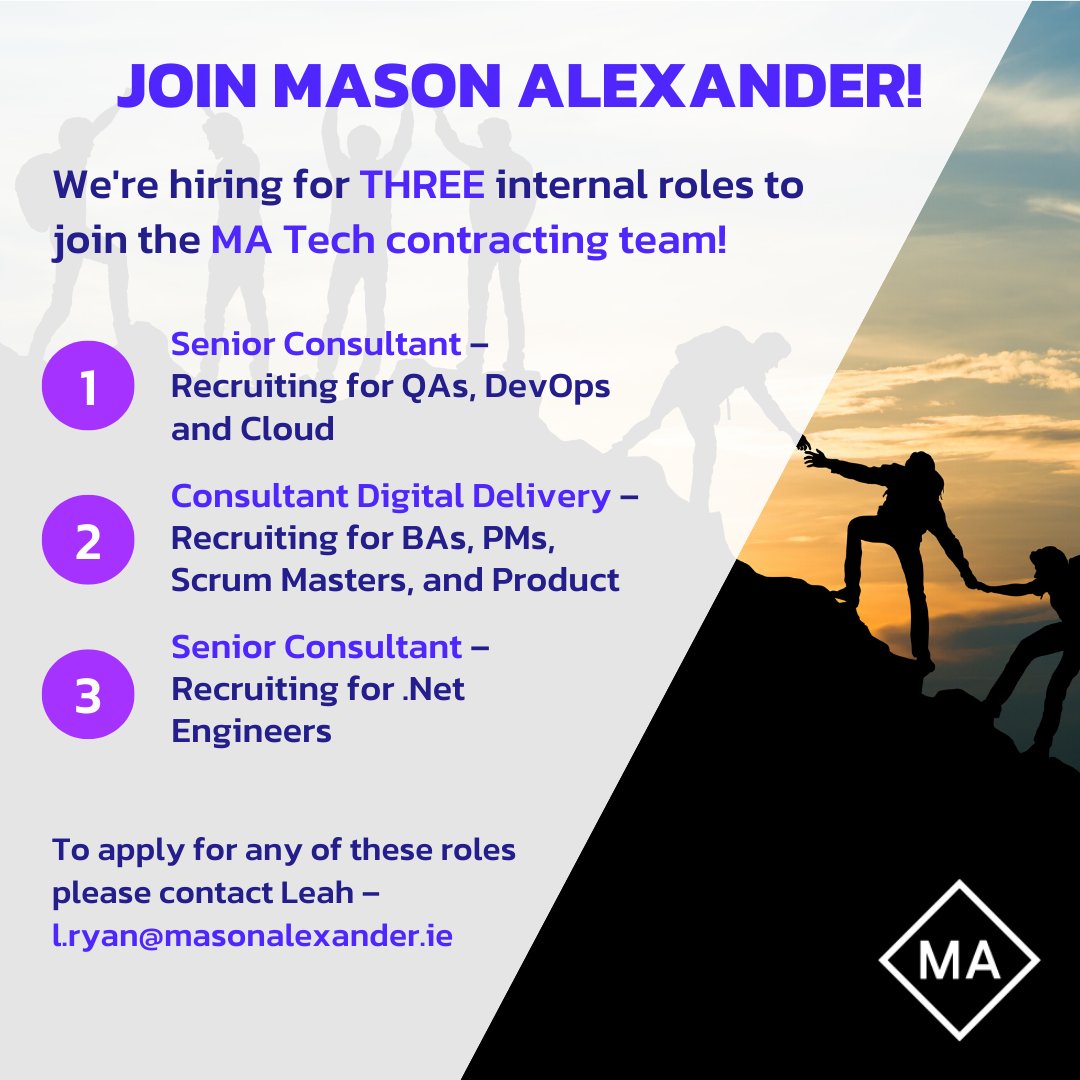 MasonAlexander_'s tweet photo. π£ CALLING ALL #TECH CONTRACT RECRUITERS π£
We are #hiring for THREE internal roles to #joinMA tech contracting team π
What we offer π... ππΌ https://t.co/4O6zBDlglz