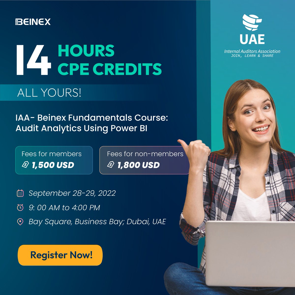 BeinexOfficial's tweet photo. Beinex has collaborated with the esteemed Internal Auditors Association, UAE, to provide individualised onsite coaching on Audit Analytics Using Power BI.
Register now: https://t.co/NedcGztIAr
#IAA #auditanalytics #beinex #registernow #uae #powerbi https://t.co/o66PUmpd6b