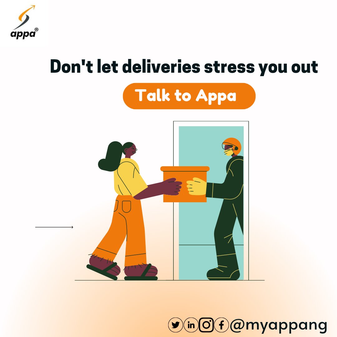 MyappaNg's tweet photo. Looking for a reliable delivery service?
Talk to us.
We've got you covered. 

#appa #fastdelivery #deliveryinibadan #deliveryinlagos #captainappa #deliveryinabuja #yourdreamsarevalid #bookusnow https://t.co/lcoPi6VYpA