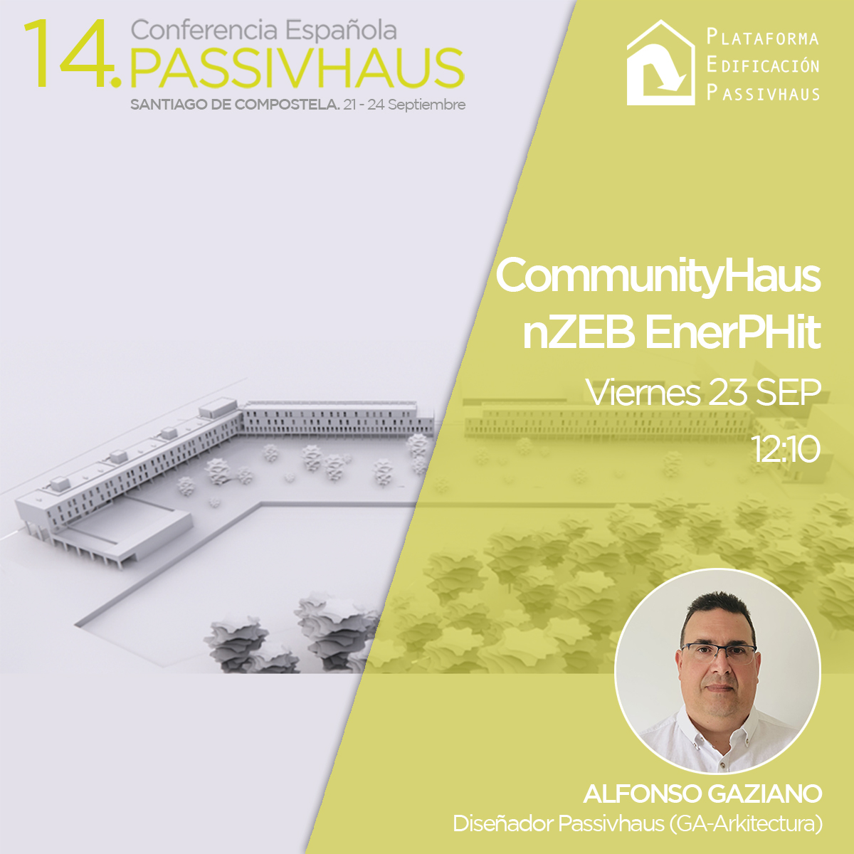 PlataformaPEP's tweet photo. ➡️ 12:10 - 'CommunityHaus #nZEB, proyecto #EnerPHit al rescate de las peores prácticas edificatorias' - Alfonso Gaziano, diseñador #Passivhaus en @GA_Arkitectura.

#14ConferenciaPassivhaus #passivhouse #arquitectura #greenbuilding #eficienciaenergetica #netzero #casinulo #eccn https://t.co/YfhGjGMa7V