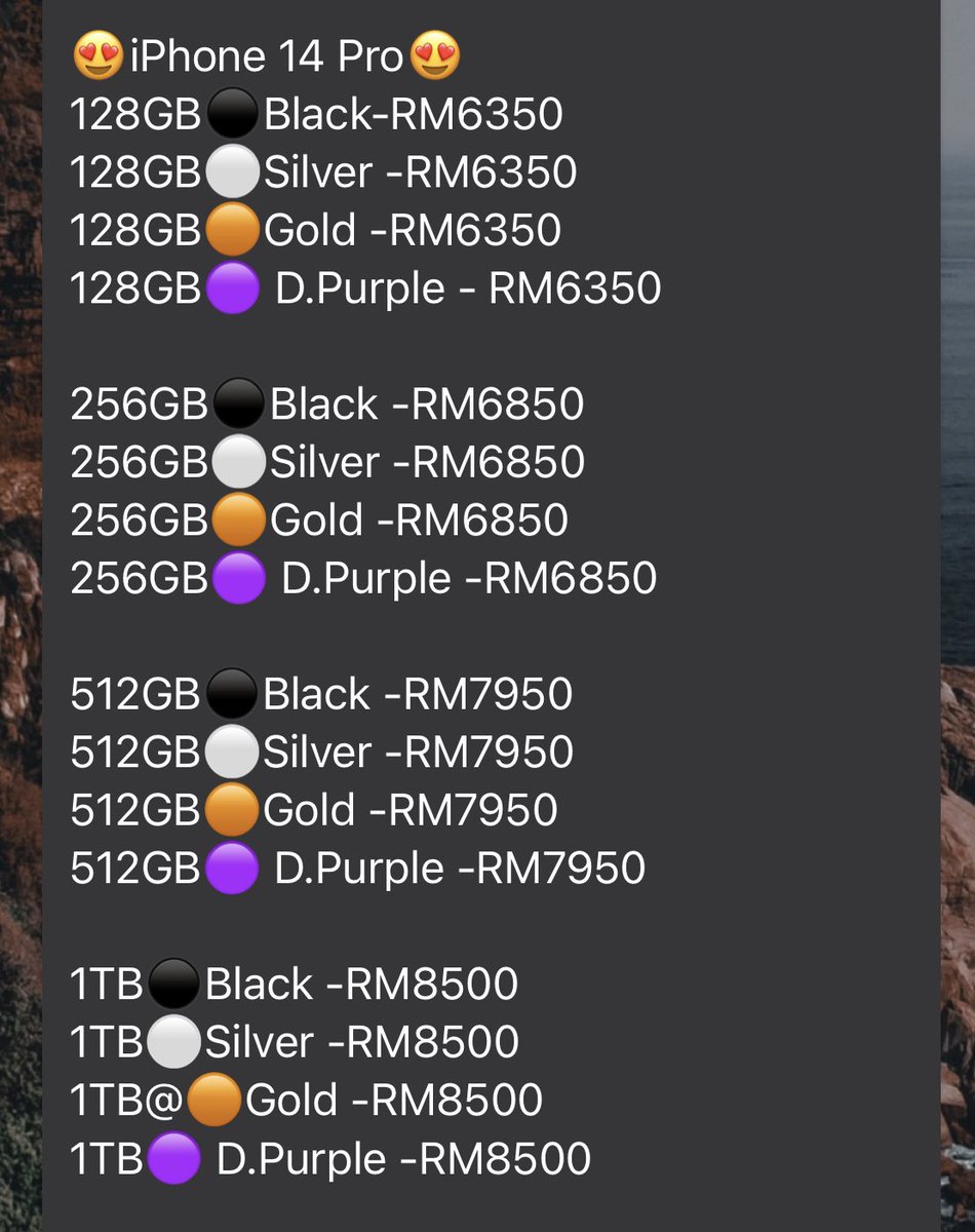 thefaizzainal's tweet photo. Sanggup ke korang beli harga ni untuk menjadi pengguna iPhone 14 Pro/Max terawal di Malaysia?

https://t.co/MnbeTzigyz https://t.co/6AKgeZhqH5