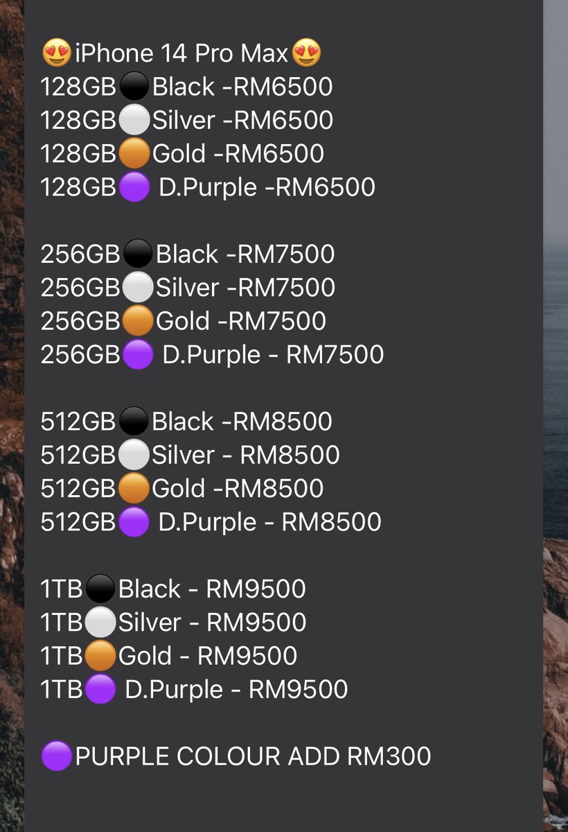 thefaizzainal's tweet photo. Sanggup ke korang beli harga ni untuk menjadi pengguna iPhone 14 Pro/Max terawal di Malaysia?

https://t.co/MnbeTzigyz https://t.co/6AKgeZhqH5