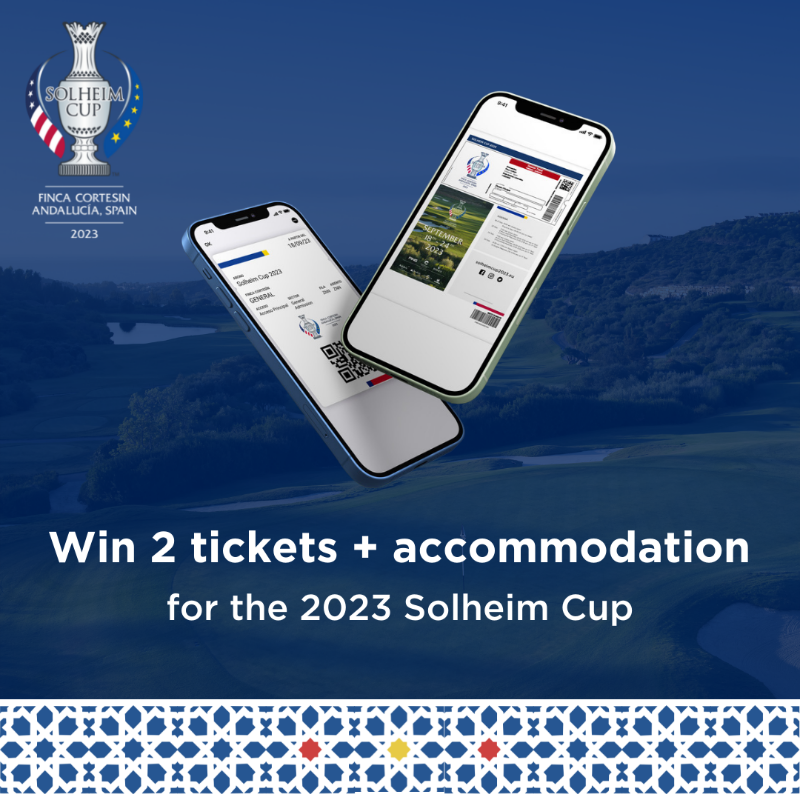 TheSolheimCup's tweet photo. Want to win two tickets + accomodation to Solheim Cup 2023? 🏆🇪🇸 

1. Follow @TheSolheimCup 
2. RT and click the link below to participate 
#SolheimCup2023 #VamosGirls