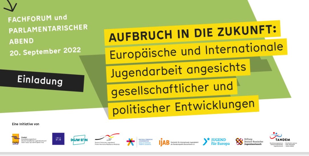 ofaj_dfjw's tweet photo. Fachforum &amp; Parlamentarischer Abend I Diskutiert mit uns die Herausforderungen der europäischen und internationalen #Jugendarbeit 
🗓️20.9.
📍 Berlin
💡Themen: Auswirkungen des Kriegs 🇺🇦, Demokratie, Shrinking Spaces, digitale Transformation, Klimaschutz
🗣️https://t.co/5GLhuuVhiP https://t.co/wVQX9Ogx6I