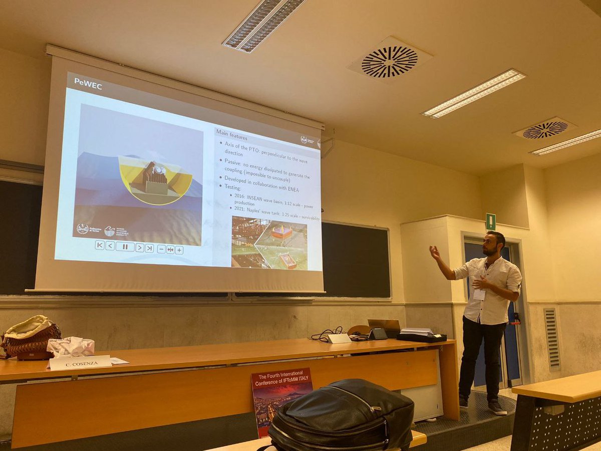 Our researchers Mauro and Giuseppe took turns during the IFIT 2022 program, at "4th International #Conference of #IFToMM ITALY" in #Naples, to consolidate the #research done and present new systems that we are deepening.
#wec #energy #waveenergy #engineering #wave #wind #marine