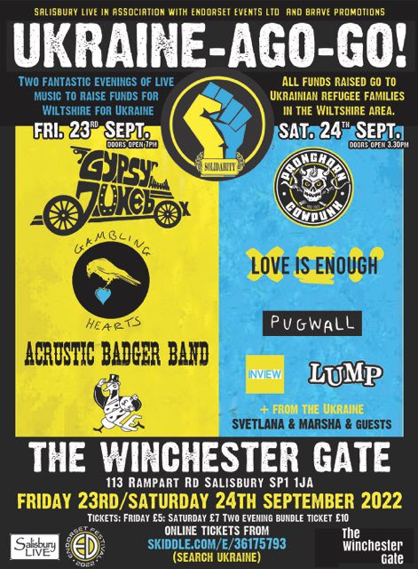 Raising cash for Ukrainian refugee families in the Wiltshire area 23rd &amp; 24th Sept at The Winchester Gate #SALISBURY
