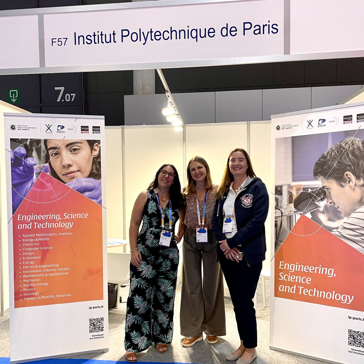 IP_Paris_'s tweet photo. Come and meet #IPParis with @Casttania  - @ENSAEparis  Director for International Relations-, Catherine Vazza Bonnin (@telecomparis) and @Kristina_Lutsik  (@Polytechnique) @TheEAIE Conference in #Barcelona.
📅September 13 to 16, 2022
🇫🇷 Booth F57
@TelecomSudParis @ENSTAParis https://t.co/OCnSk0EXuI