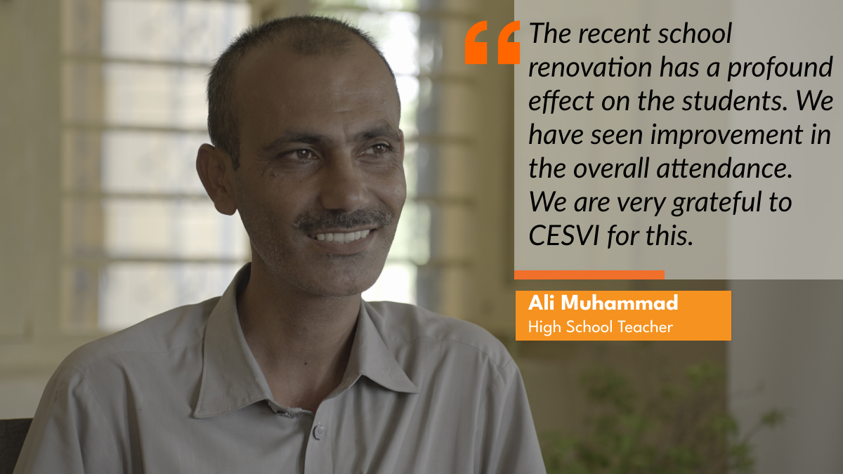 Ali Muhammad shares that students are happy to see their renovated school and it is evident through their regular attendance.
With the support of <a href="/eu_echo/">EU Civil Protection & Humanitarian Aid 🇪🇺</a>, 20 Schools are renovated in district #MirpurKhas by CESVI.
#رہناہےتیار
#rehnahaitayaar
#ResilientCommunities