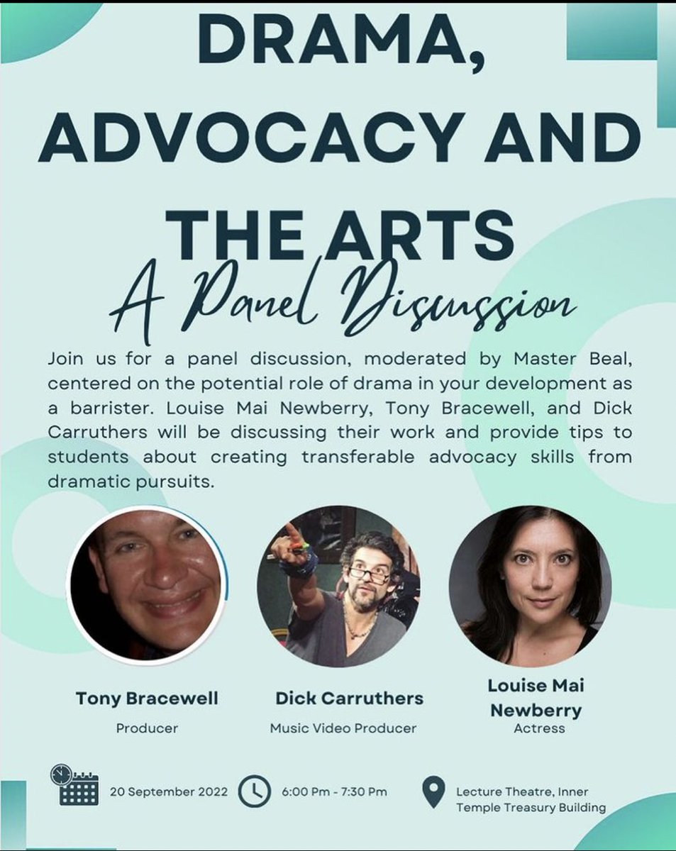 InnerDramaSoc's tweet photo. We’re kicking off the season with a panel discussion focusing on the fusion between the theatre and the Bar.

The panel will be moderated my Master Beal and is shaping up to be a great way to start the semester

Get your free tickets here:

https://t.co/LSUavAaTh1 https://t.co/TcSOXtKhuk