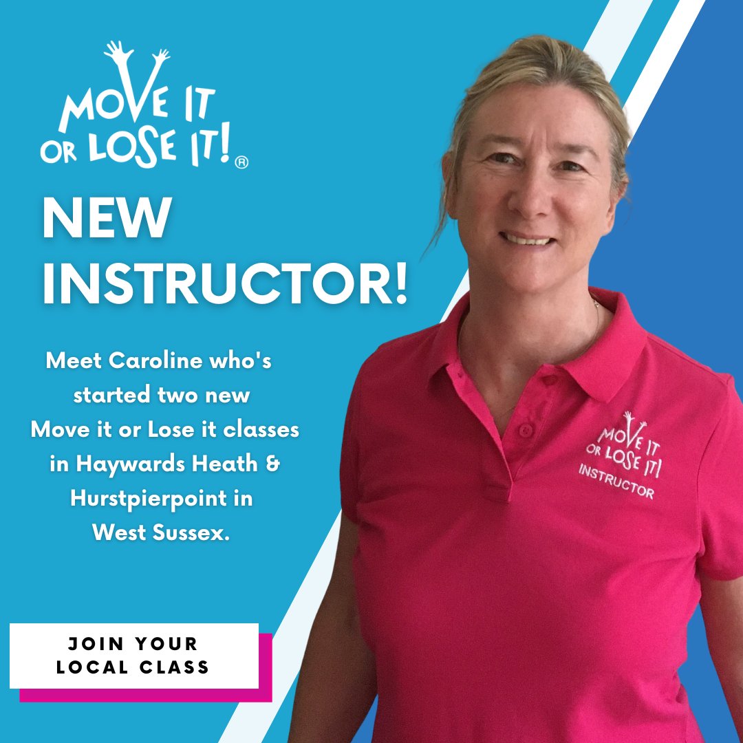 moveitorloseit1's tweet photo. Meet our #newinstructor Caroline who runs classes in Haywards Heath &amp; Hurstpierpoint, West Sussex. 
To find your local class, visit Find a Class - Move it or Lose it 
#Moveitorloseit #Moveitorloseitclass #exerciseforover60s #exerciseforseniors #healthyageing #activeageing https://t.co/DzDZlVDPgt
