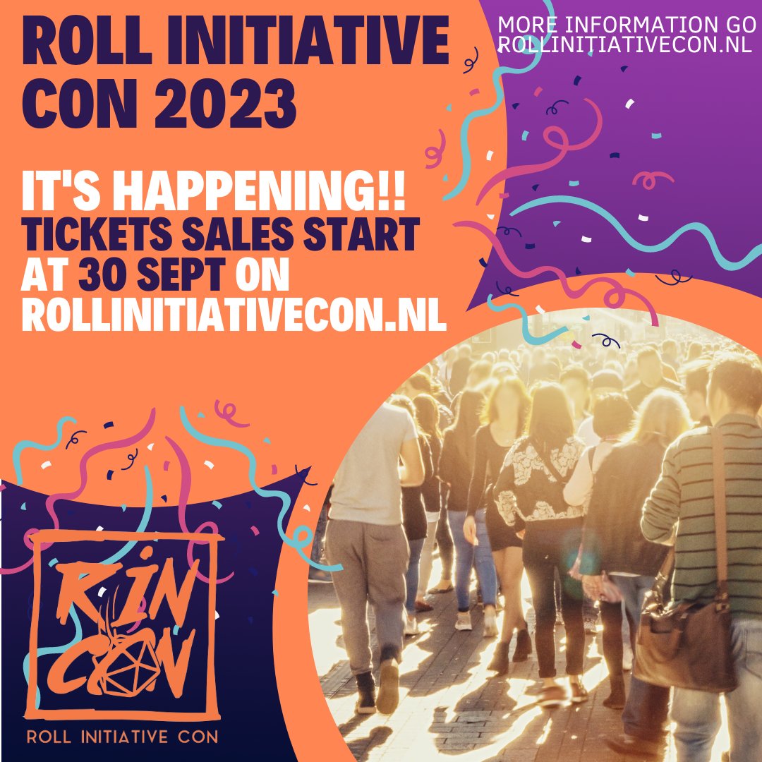 RollIniCon's tweet image. Tickets are doing on sale soon! Until December 1, tickets will be just 10€!
-&amp;gt; rollinitiativecon.nl