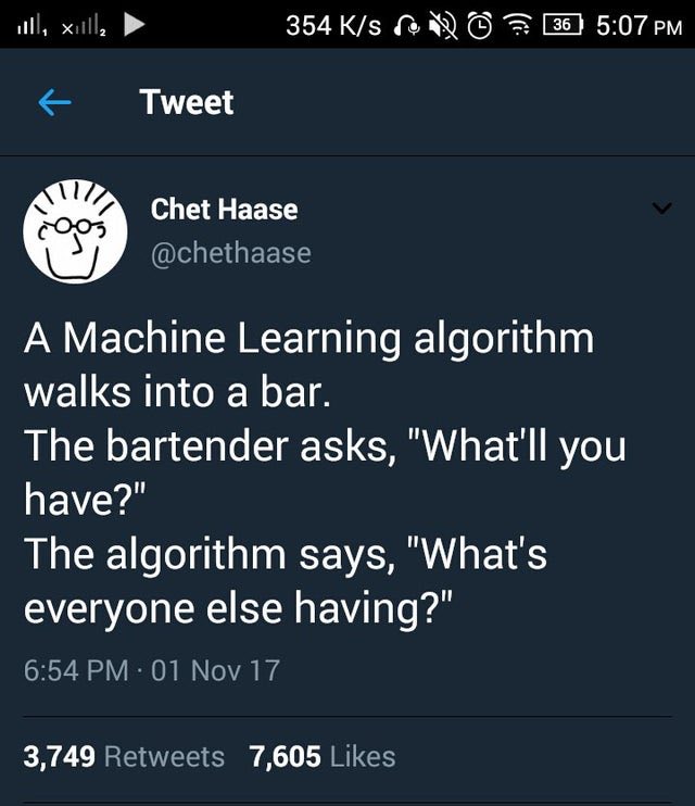 thevaskonikolov's tweet image. Algorithms joke 
#100DaysOfCode #programmingmemes #javascriptjokes #python #pythonprogramming #coders #MachineLearning #Algorithms #engineers