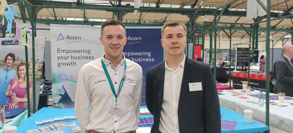 Acorn_BMS's tweet photo. We're all set up and looking forward to a great day ahead at the @NIChamber #FestivalofBusiness in Belfast. 

If you're attending, pop along to Stand 34 for a chat with Declan or Niall about Sage Software and how to empower your business growth 📈

#AcornBMS #Sage #ERP #Finance https://t.co/ryx4hxKFpI