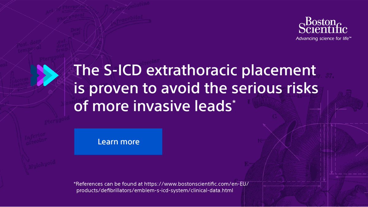 BSC_EU_Heart's tweet photo. #PRAETORIAN sub-analysis confirms findings from the ATLAS trial that S-ICD has proven superiority vs TV-ICD in preventing serious lead complications, in a wide range of patients.
Learn more here: https://t.co/xYQi494cH2
#ESCCongress2022 #SICDFirst #Extrathoracic https://t.co/Cka388EctD