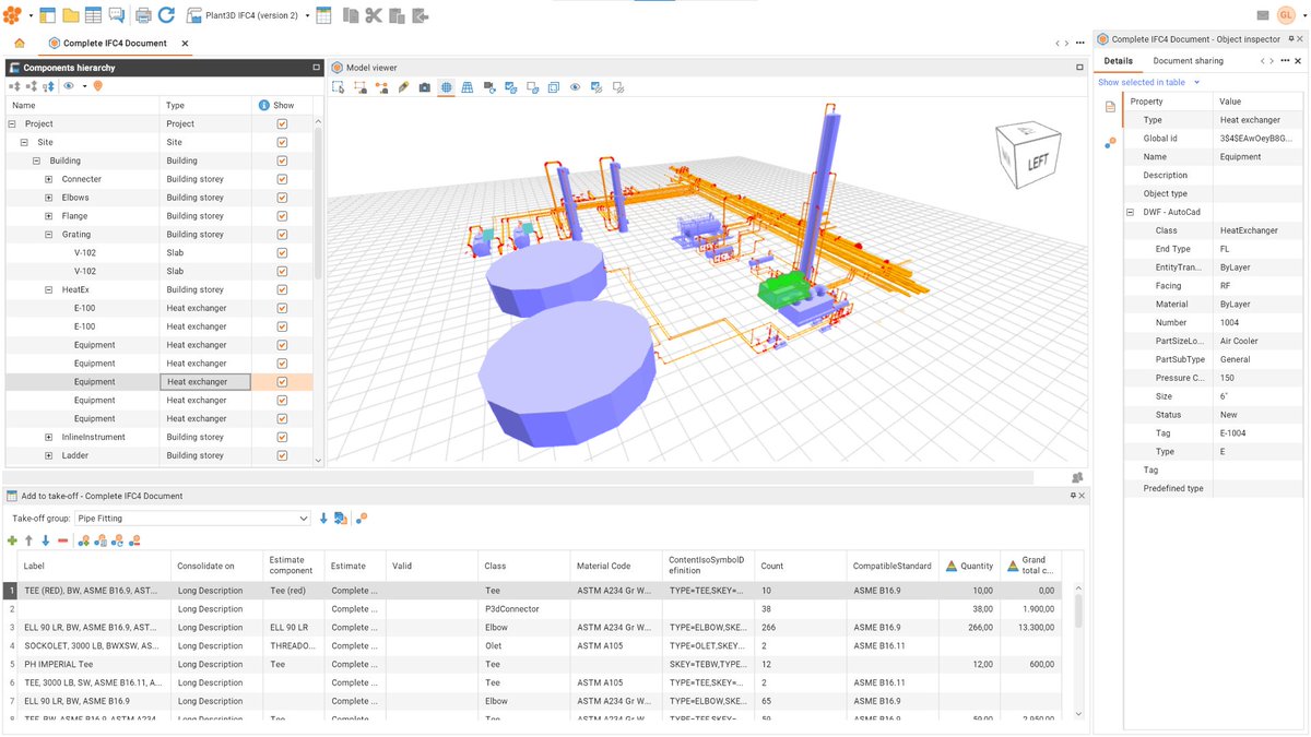 #Cleopatra10.0 🚀 Our new #BIM solution allows you to use an interactive visualization of your 3D model to create accurate cost estimates. 

✔️ With the detailed equipment and discipline quantity list, you will automatically link the quantities to the right #dataset items.