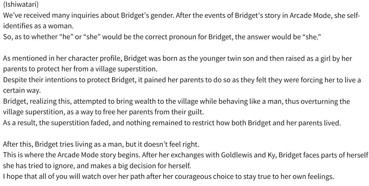 Guilty Gear Strive creator confirms Bridget is a trans woman - Dexerto