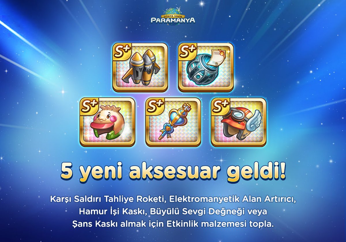 ParamanyaNM's tweet photo. Merhaba Paramanyacı👋🏻
Sana müjdeli bir haberimiz var🤩
Bugün oyuna giriş yaptığında, 500 Elmas HEDİYE‼️

🥳5 yepyeni aksesuar oyunda🥳
Oyuna giriş yap ve yeni eklenen aksesuarlara sahip olmak için zar atmaya başla🎲
#paramanya #joygame #hemenoyna https://t.co/i8N7A5Y7LG
