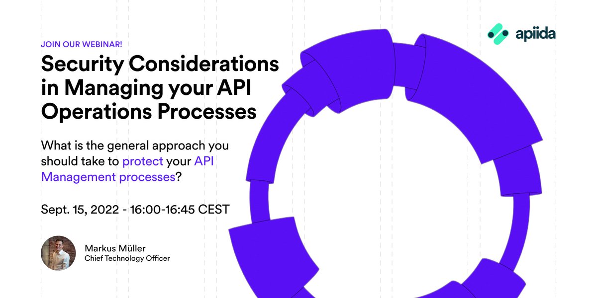 APIIDA_AG's tweet photo. Only one more day till our #Webinar on "Security consideration in Managing your #API #Operation processes".

You can still register: https://t.co/ckS10XOCBT

#webinar #apiida #api #apifirst #DevOps #Deployment #digitalization https://t.co/sYj0dST2lO