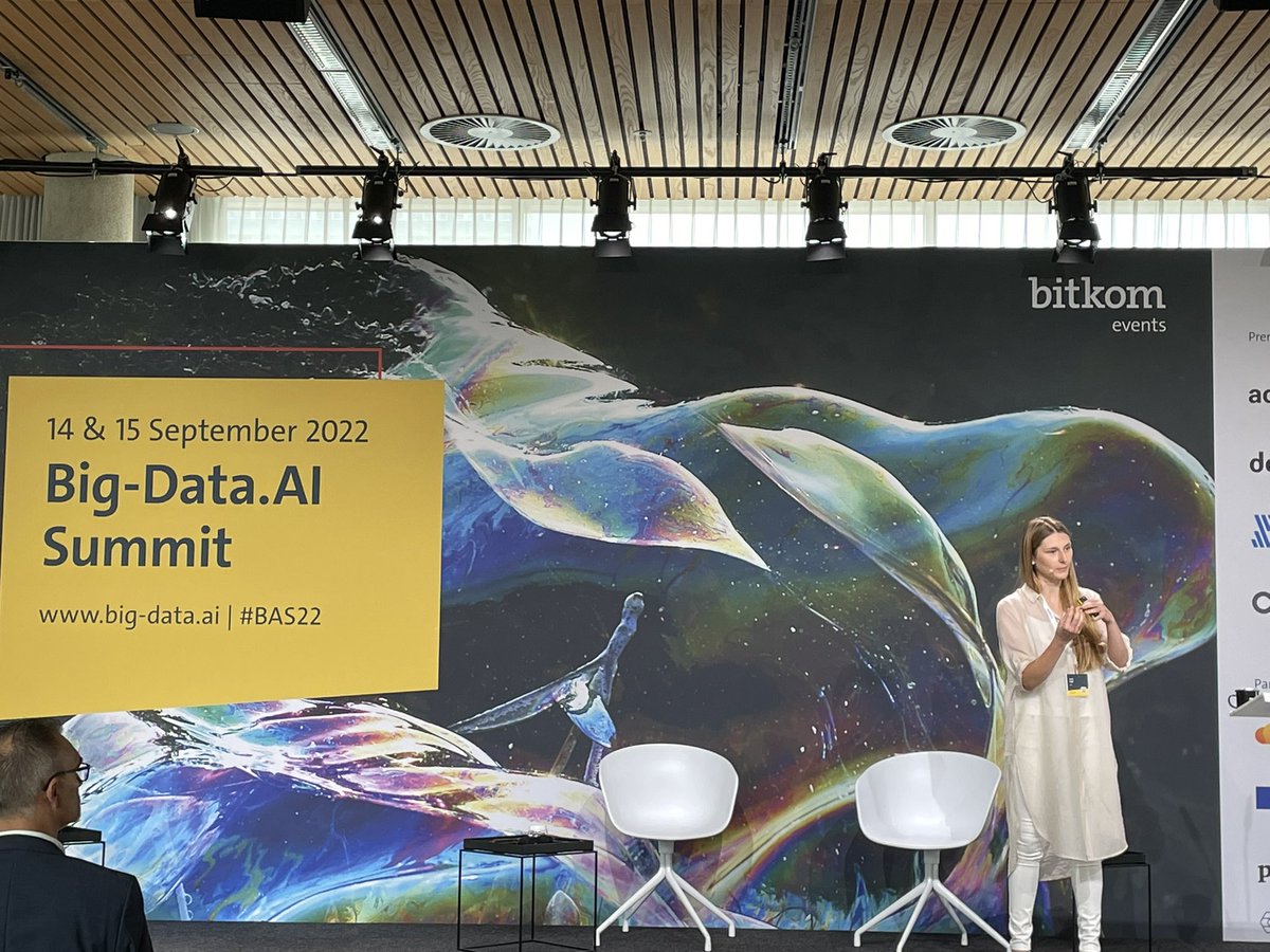 Proud of <a href="/wairobotics/">Women in AI & Robotics</a> member Sarah Engel presenting Successfully scaling AI and the role of trust at @BitkomEvents #BAS22