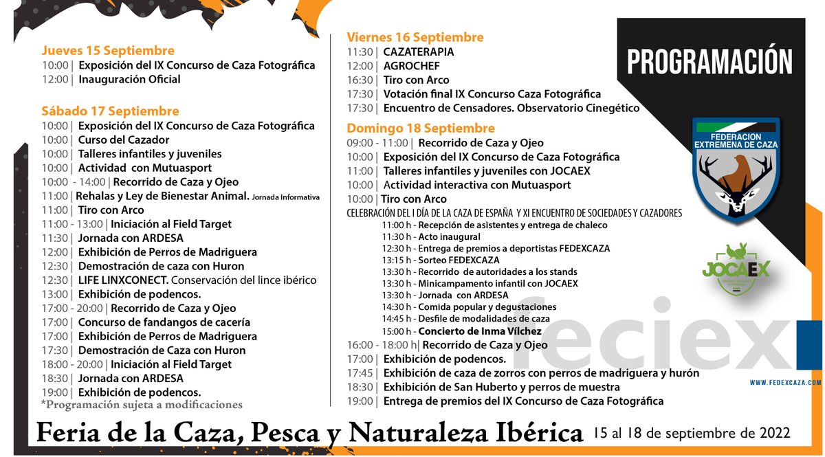 🖐¡Hola! ¿Aún no te has organizado?😮
👉Te recordamos que mañana, arranca <a href="/feciex/">FECIEX</a>  a partir de las 12h, inauguración oficial.
 😉ENTRADA GRATUITA
✔Cuatro días de actividades, jornadas informativas, talleres, exhibiciones en las que podrás disfrutar con toda tu familia👩👨👧👦