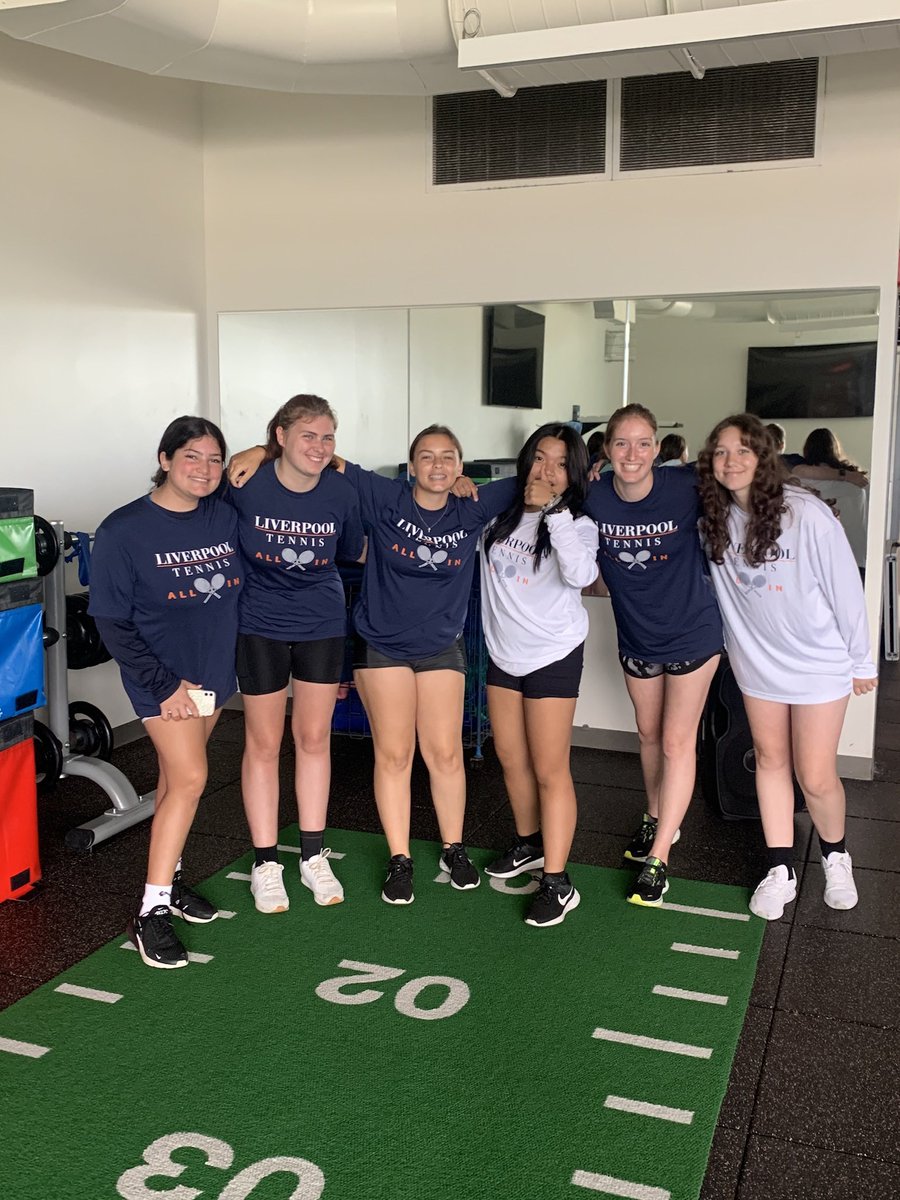 Tennis girls preparing for our match tomorrow! #Liverpoolwarriors