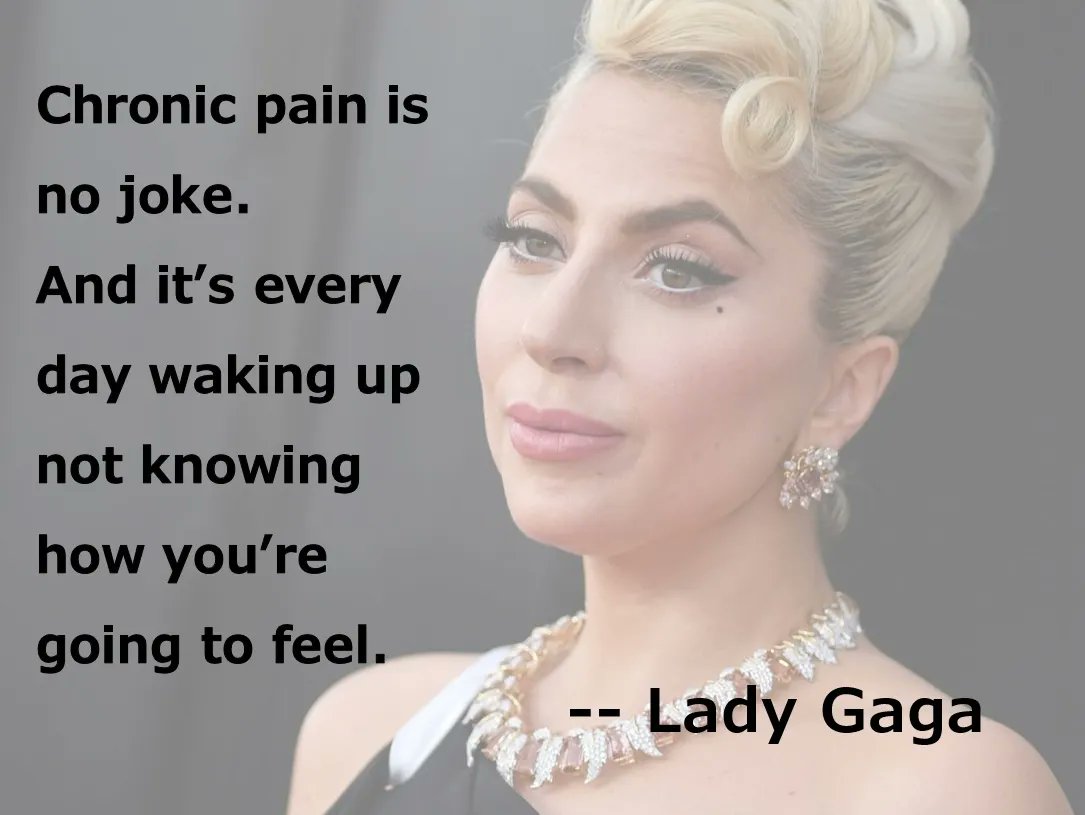 Ortoleva_S's tweet photo. #ChronicPain is no joke. And it’s every day waking up and not knowing how you’re going to feel.
-- Lady Gaga
#ChronicIllness #WomenWithDisabilities #WomensHealth #LongTermPain https://t.co/Vrw3LeO3qU