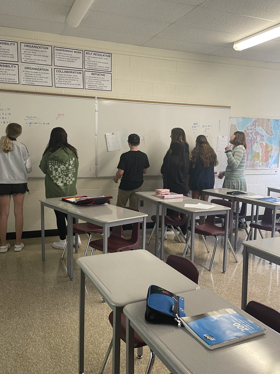 Ms_Hearns's tweet photo. #MTH1W students at @eastside_ravens @HPEschools have been using their #VNPS in random groups to learn and consolidate skills. Asked for feedback today and it was almost unanimous “Random Groups are the best part of class”, “I like working with new people” #thinkingclassroom https://t.co/4LkyvsizY1