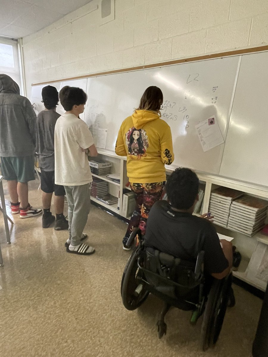 Ms_Hearns's tweet photo. #MTH1W students at @eastside_ravens @HPEschools have been using their #VNPS in random groups to learn and consolidate skills. Asked for feedback today and it was almost unanimous “Random Groups are the best part of class”, “I like working with new people” #thinkingclassroom https://t.co/4LkyvsizY1