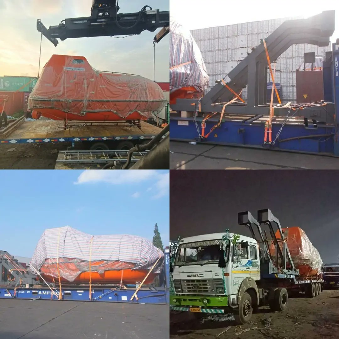 freight_crate's tweet photo. We successfully handled a door-door project movement of 2 over-dimensional lifeboats(30 tons) using flat racks from China to Mumbai. 
Get in touch for your project and other freight requirements at support@freightcrate.in.

#freightcrate #flatrackcontainer #project #import https://t.co/QXa0Mj6K9P