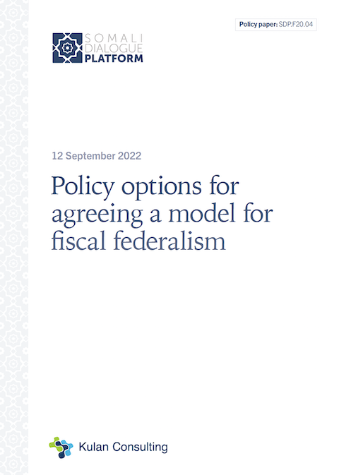 New Policy Paper: Policy options for agreeing a model for fiscal federalism in #Somalia 
bit.ly/3Lbfo8Q

The paper w/<a href="/Kulan_Res_Cons/">Kulan Research & Consulting</a> seeks to support political processes to clarify fiscal arrangements within Somalia’s federal model.