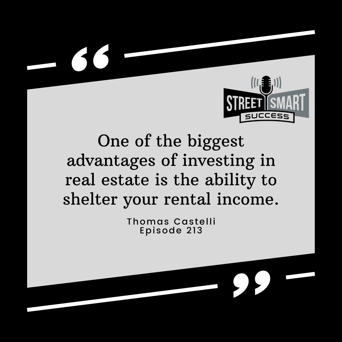 In today's episode, @thomascastelli_  discusses in detail #taxdeferral strategies in #realestateinvesting. 

Listen here: streetsmartsuccess.com/213-defer-taxe…

#realestatesyndication #taxdeferral #TaxAdvantage #bonusdepreciation #streetsmartsuccess #rogerbecker #realestatepodcast